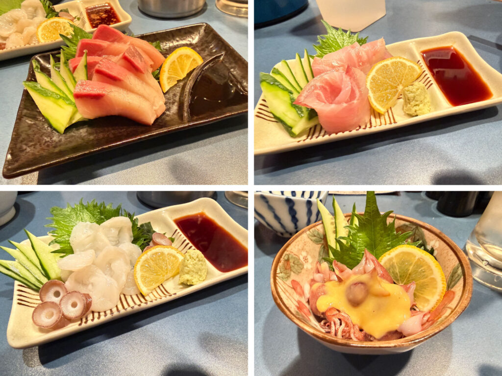 同い年マスターが厳選した、タコやホタルイカなど季節の新鮮なお刺身盛り合わせ